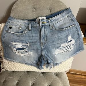 Kan Can mid rise cut off jean shorts